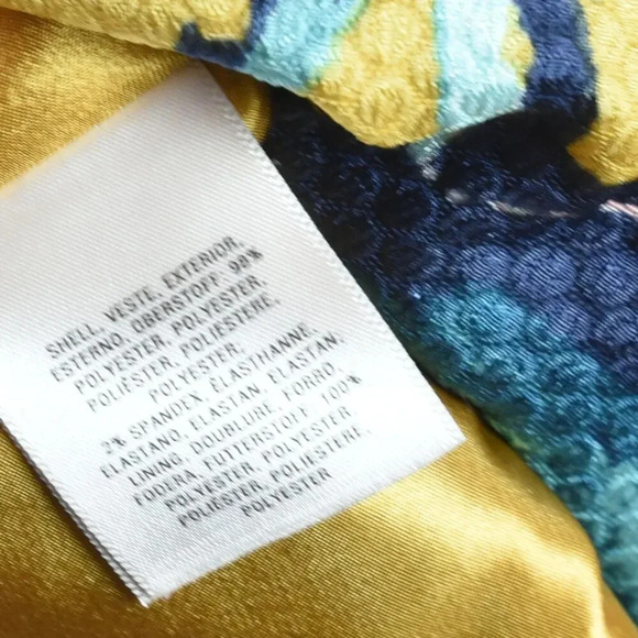 Maeve Anthropologie Yellow Floral Jacquard Textured Mini Skirt Size 14 - Picture 11 of 11